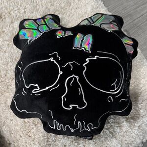 Killstar Skull Pillow with Holographic Accents